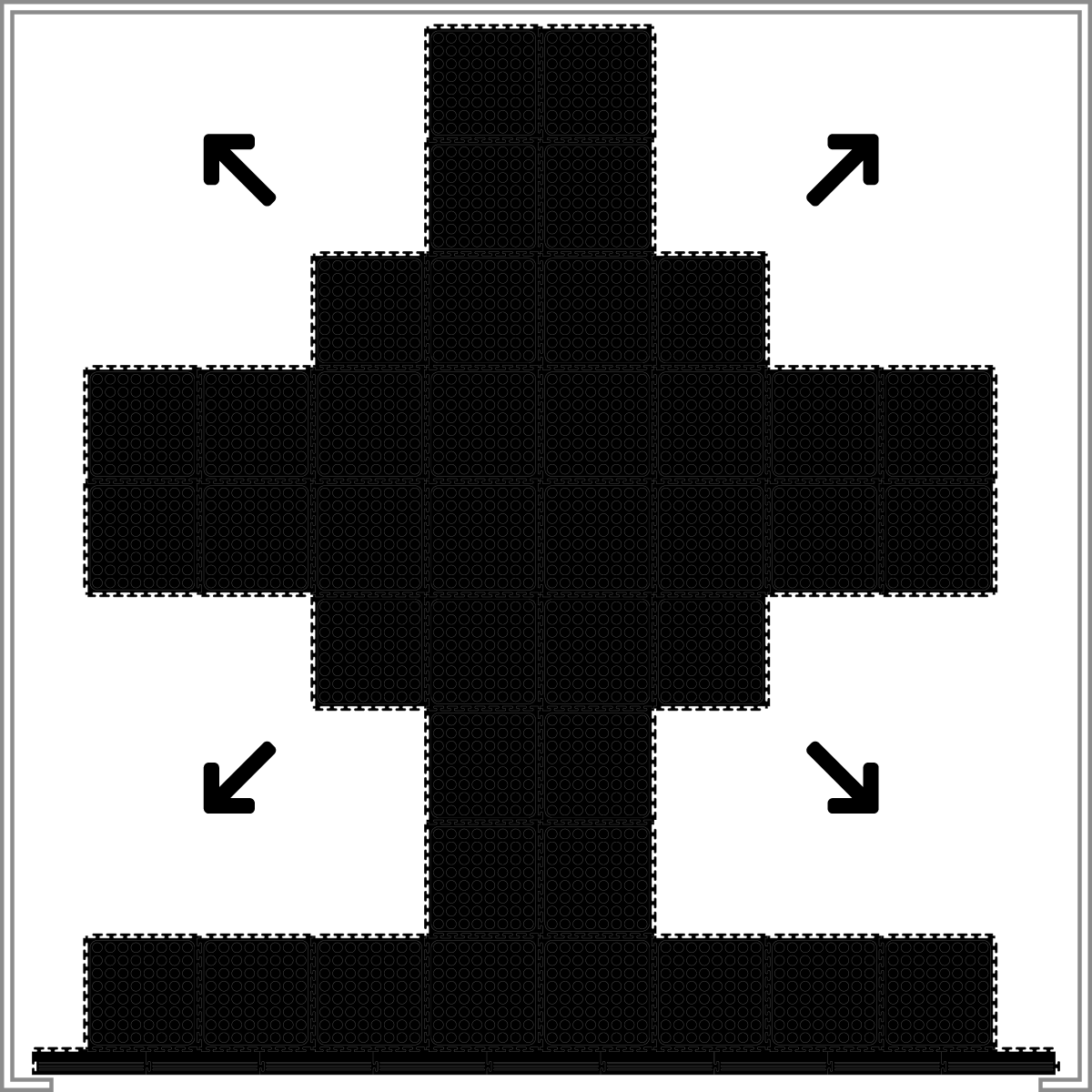 Connect tiles to fill the remaining floor area.